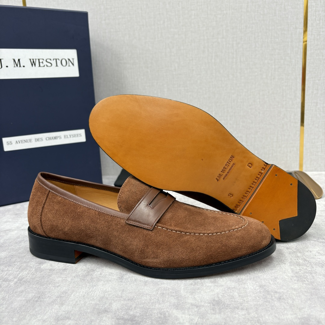 💋💍J.M.Westo*n 威士-顿 男士乐福鞋正装鞋皮鞋 法国顶级皮鞋品牌。精选意大利顶级小牛皮/高丝