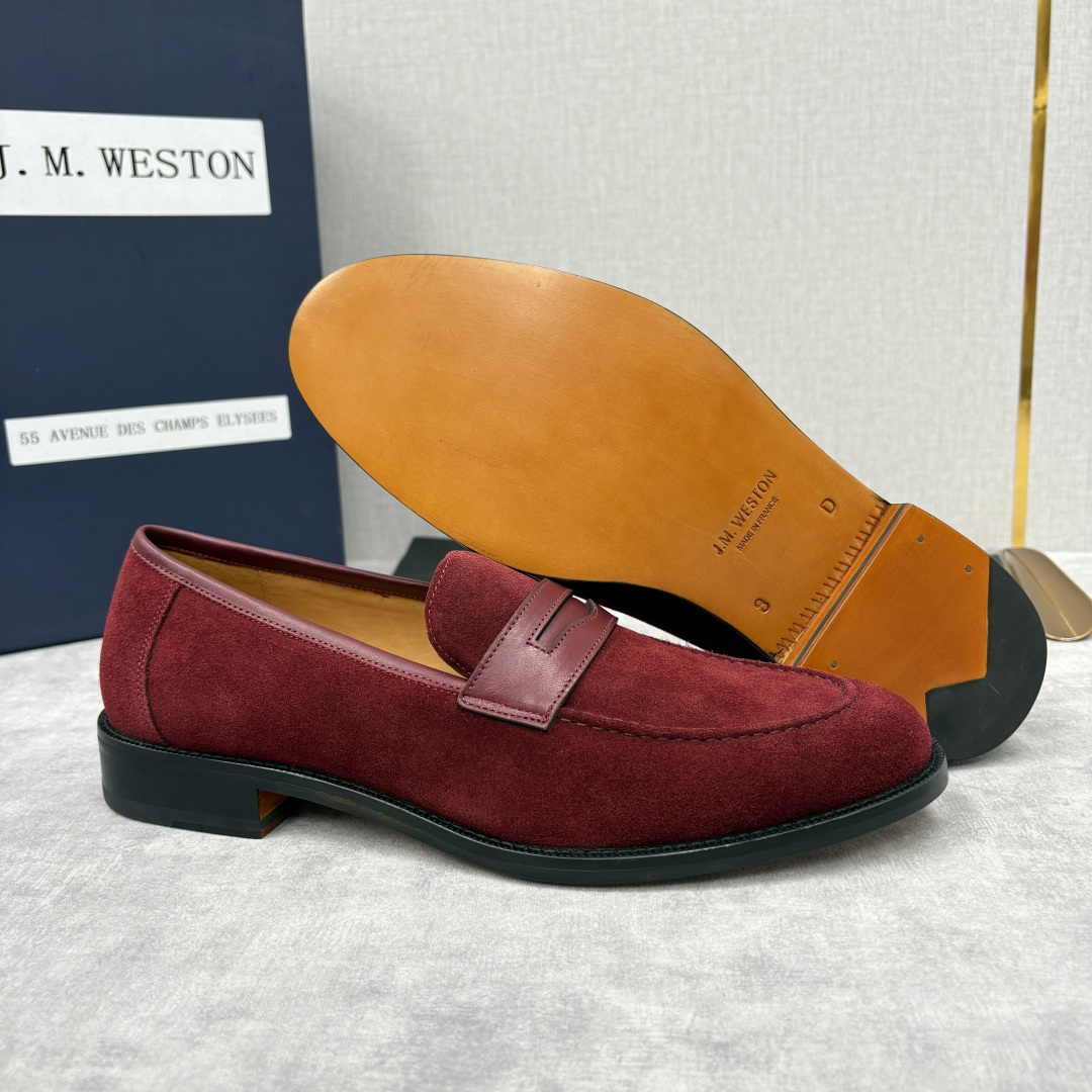 💋💍J.M.Westo*n 威士-顿 男士乐福鞋正装鞋皮鞋 法国顶级皮鞋品牌。精选意大利顶级小牛皮/高丝