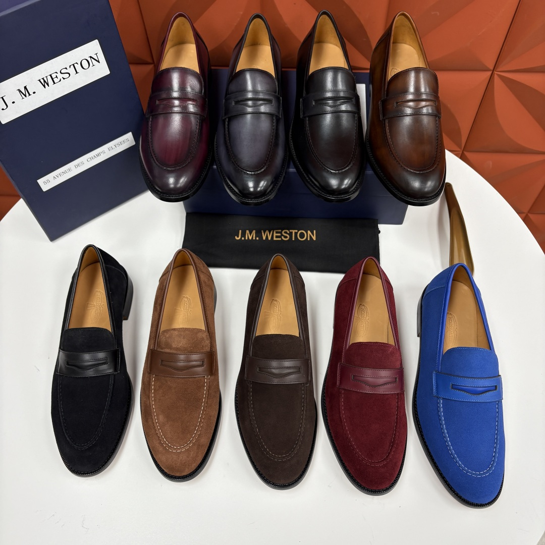 💋💍J.M.Westo*n 威士-顿 男士乐福鞋正装鞋皮鞋 法国顶级皮鞋品牌。精选意大利顶级小牛皮/高丝
