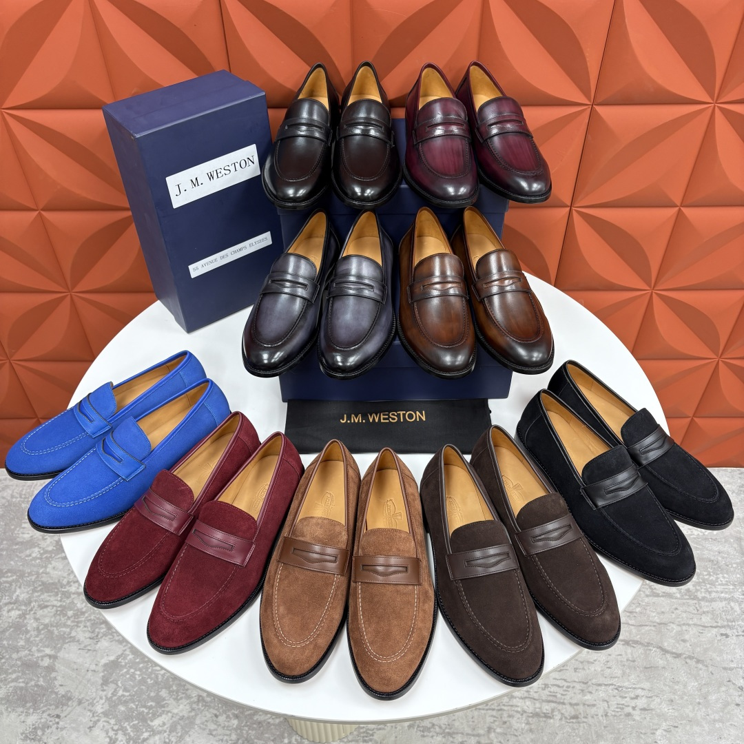💋💍J.M.Westo*n 威士-顿 男士乐福鞋正装鞋皮鞋 法国顶级皮鞋品牌。精选意大利顶级小牛皮/高丝