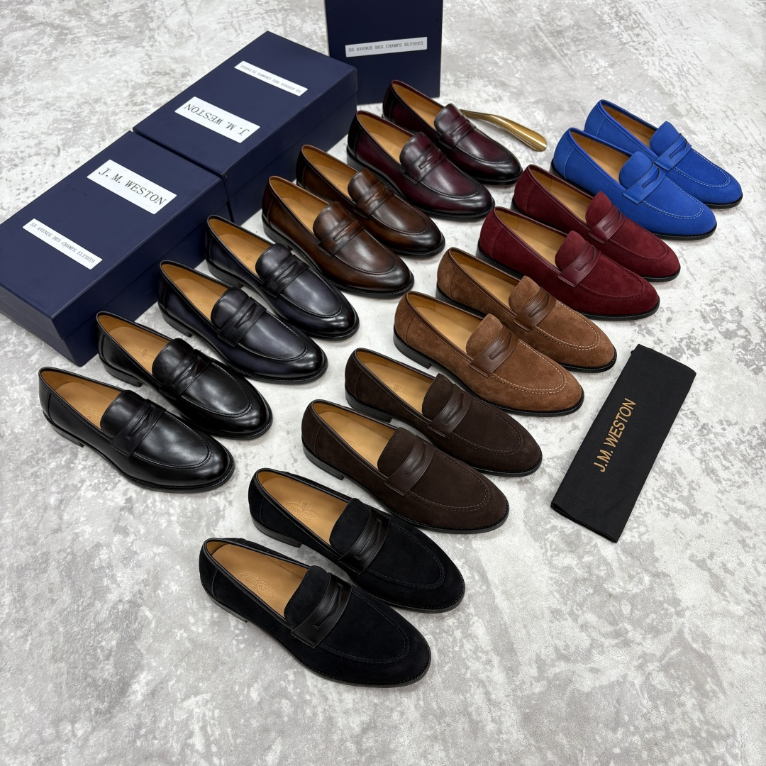 💋💍J.M.Westo*n 威士-顿 男士乐福鞋正装鞋皮鞋 法国顶级皮鞋品牌。精选意大利顶级小牛皮/高丝