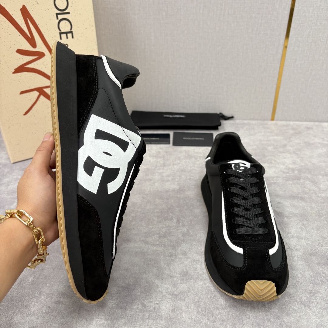💋💍DG 家新品 Dolce &Gabban* 杜嘉～班纳 Cushion 牛皮拼接撞色休闲运动鞋 官方