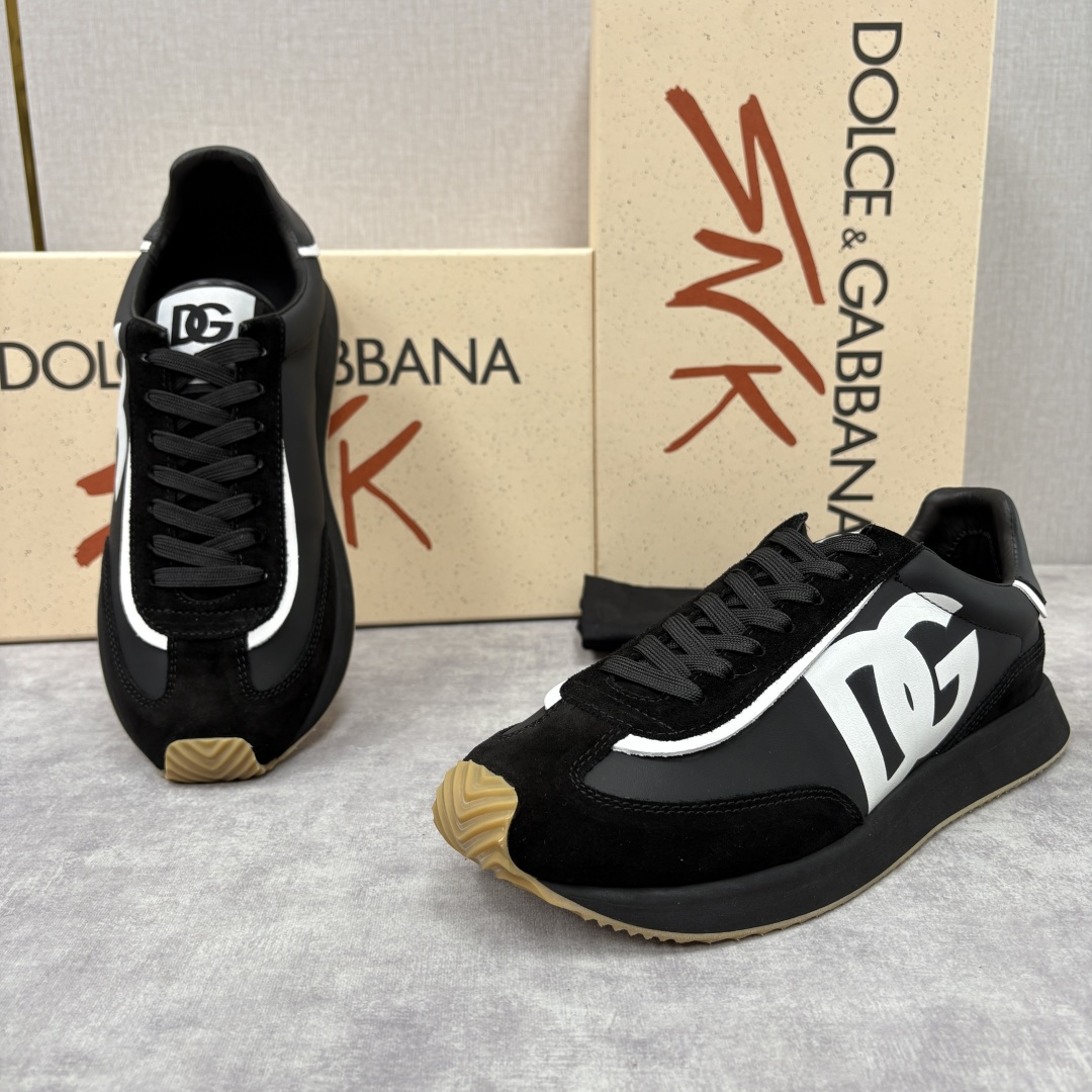 💋💍DG 家新品 Dolce &Gabban* 杜嘉～班纳 Cushion 牛皮拼接撞色休闲运动鞋 官方