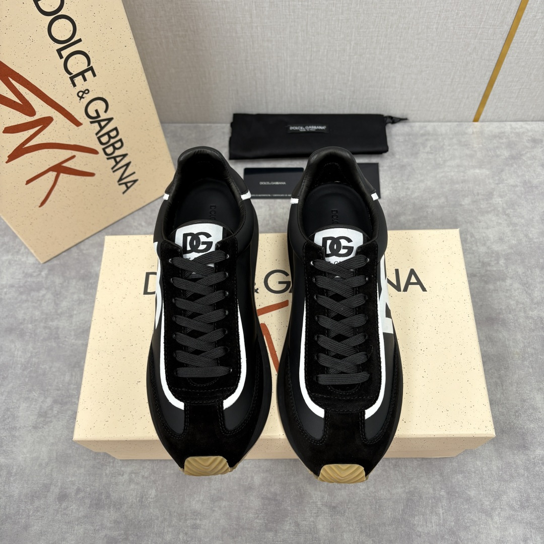 💋💍DG 家新品 Dolce &Gabban* 杜嘉～班纳 Cushion 牛皮拼接撞色休闲运动鞋 官方