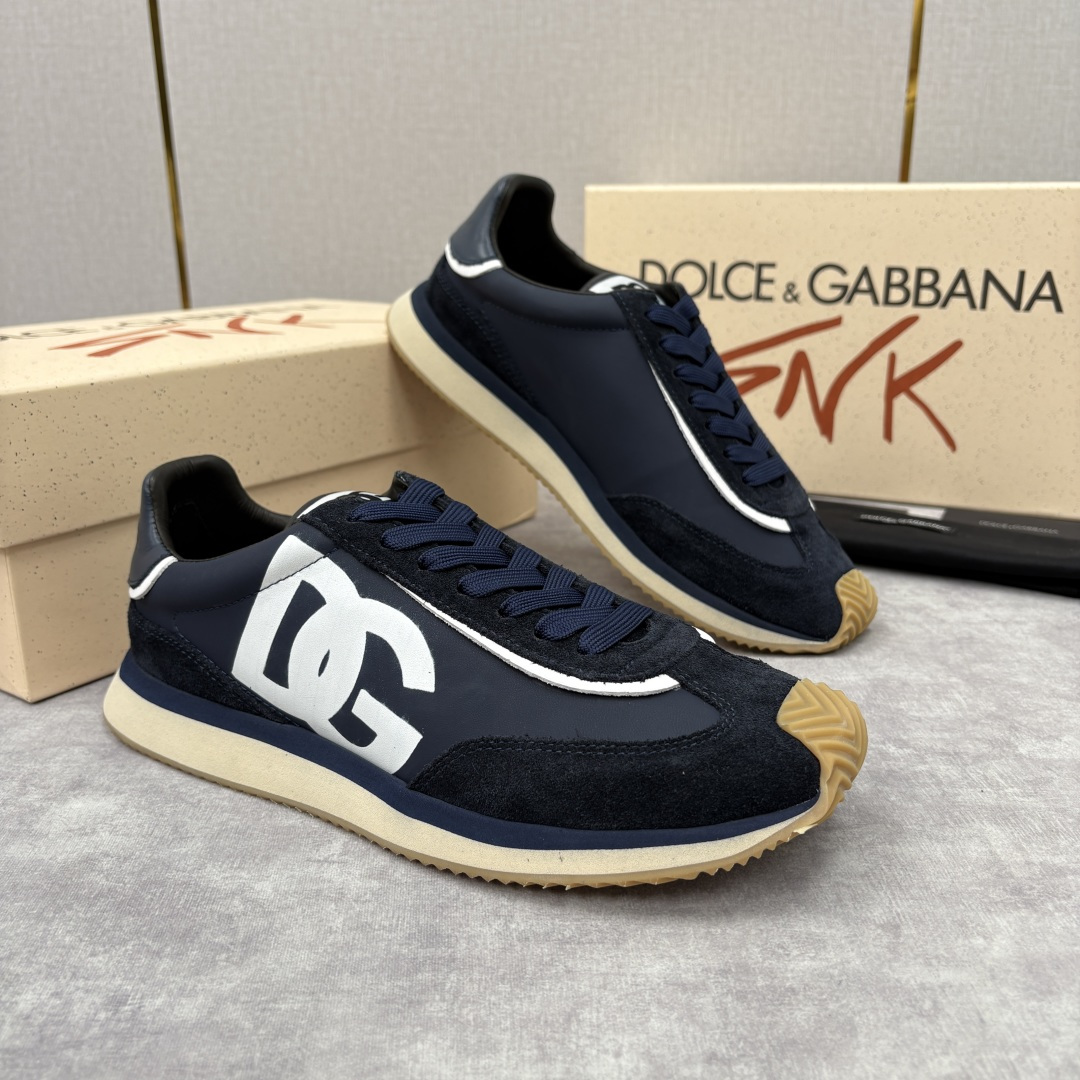 💋💍DG 家新品 Dolce &Gabban* 杜嘉～班纳 Cushion 牛皮拼接撞色休闲运动鞋 官方