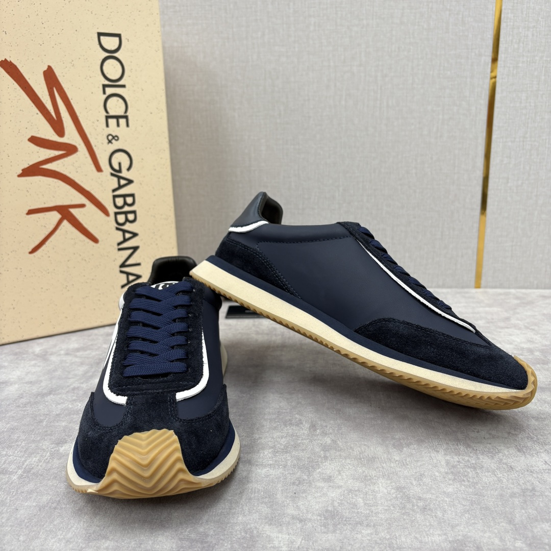 💋💍DG 家新品 Dolce &Gabban* 杜嘉～班纳 Cushion 牛皮拼接撞色休闲运动鞋 官方