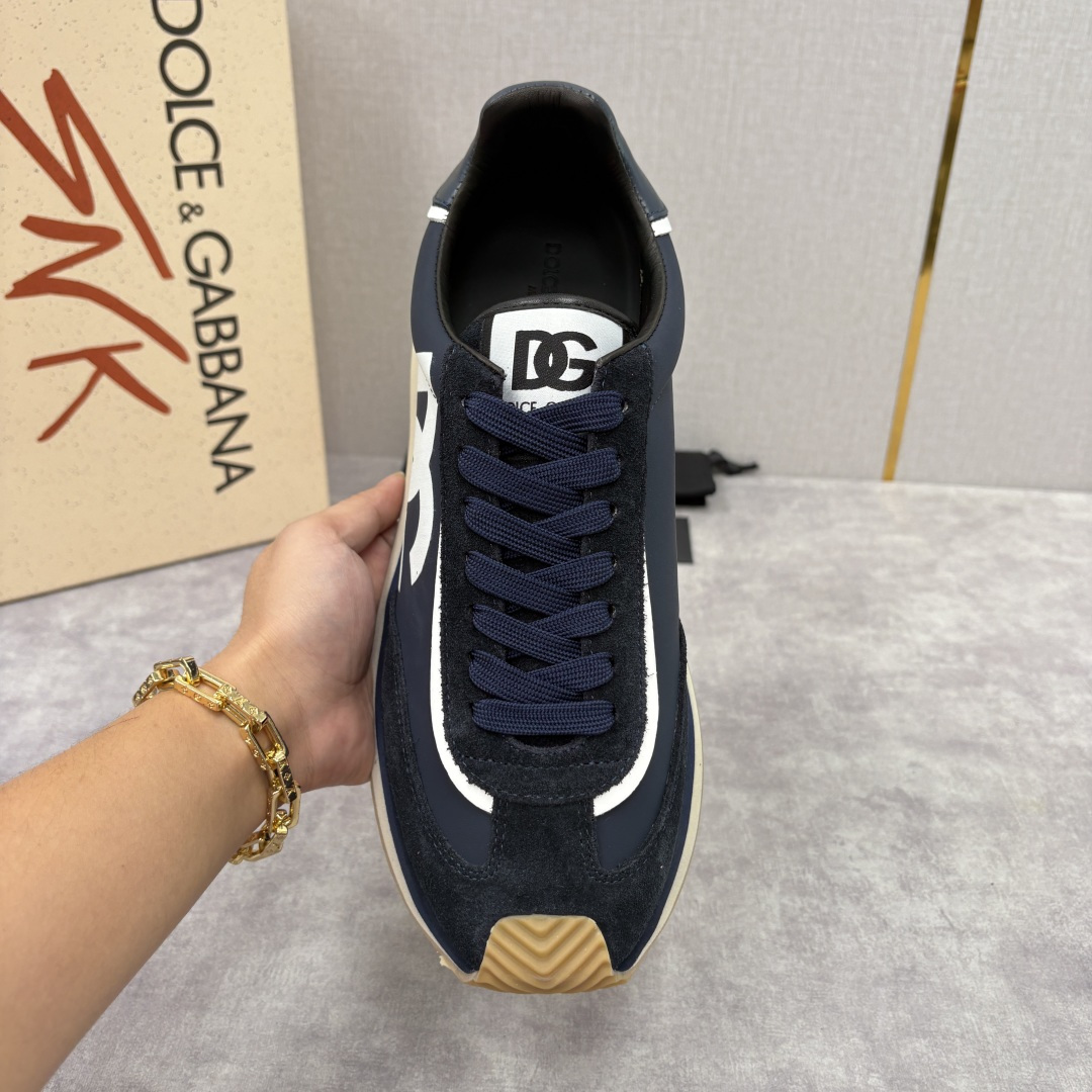 💋💍DG 家新品 Dolce &Gabban* 杜嘉～班纳 Cushion 牛皮拼接撞色休闲运动鞋 官方