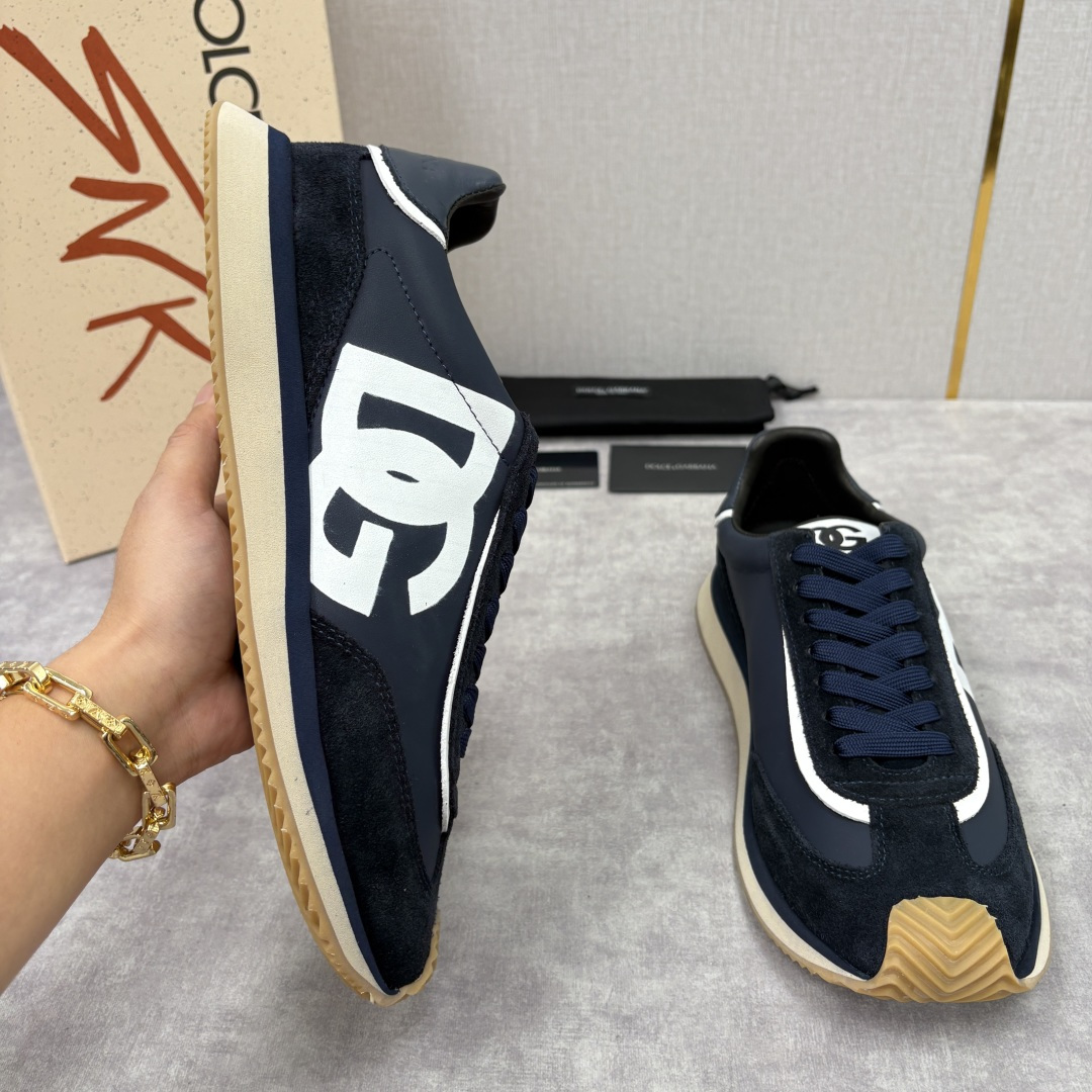 💋💍DG 家新品 Dolce &Gabban* 杜嘉～班纳 Cushion 牛皮拼接撞色休闲运动鞋 官方