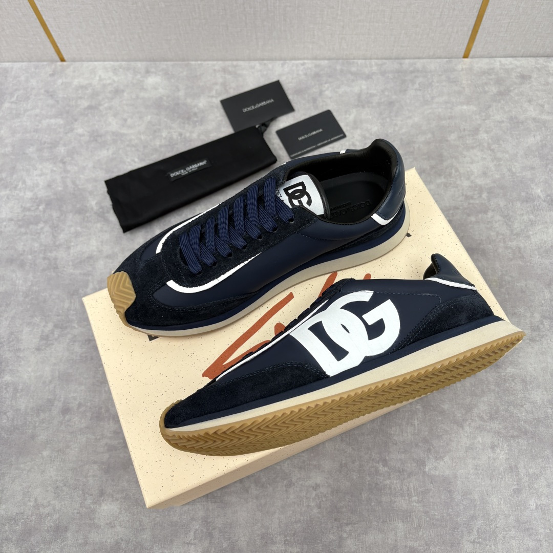 💋💍DG 家新品 Dolce &Gabban* 杜嘉～班纳 Cushion 牛皮拼接撞色休闲运动鞋 官方