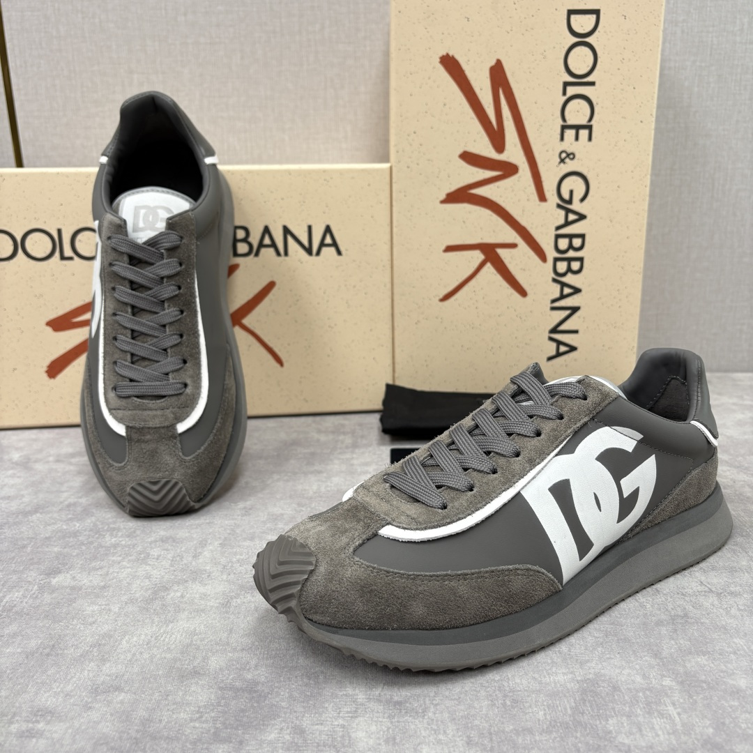 💋💍DG 家新品 Dolce &Gabban* 杜嘉～班纳 Cushion 牛皮拼接撞色休闲运动鞋 官方
