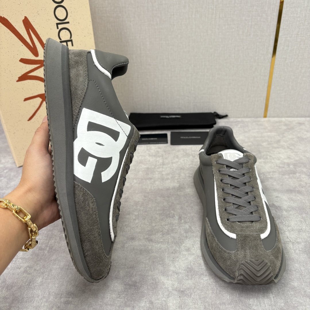 💋💍DG 家新品 Dolce &Gabban* 杜嘉～班纳 Cushion 牛皮拼接撞色休闲运动鞋 官方