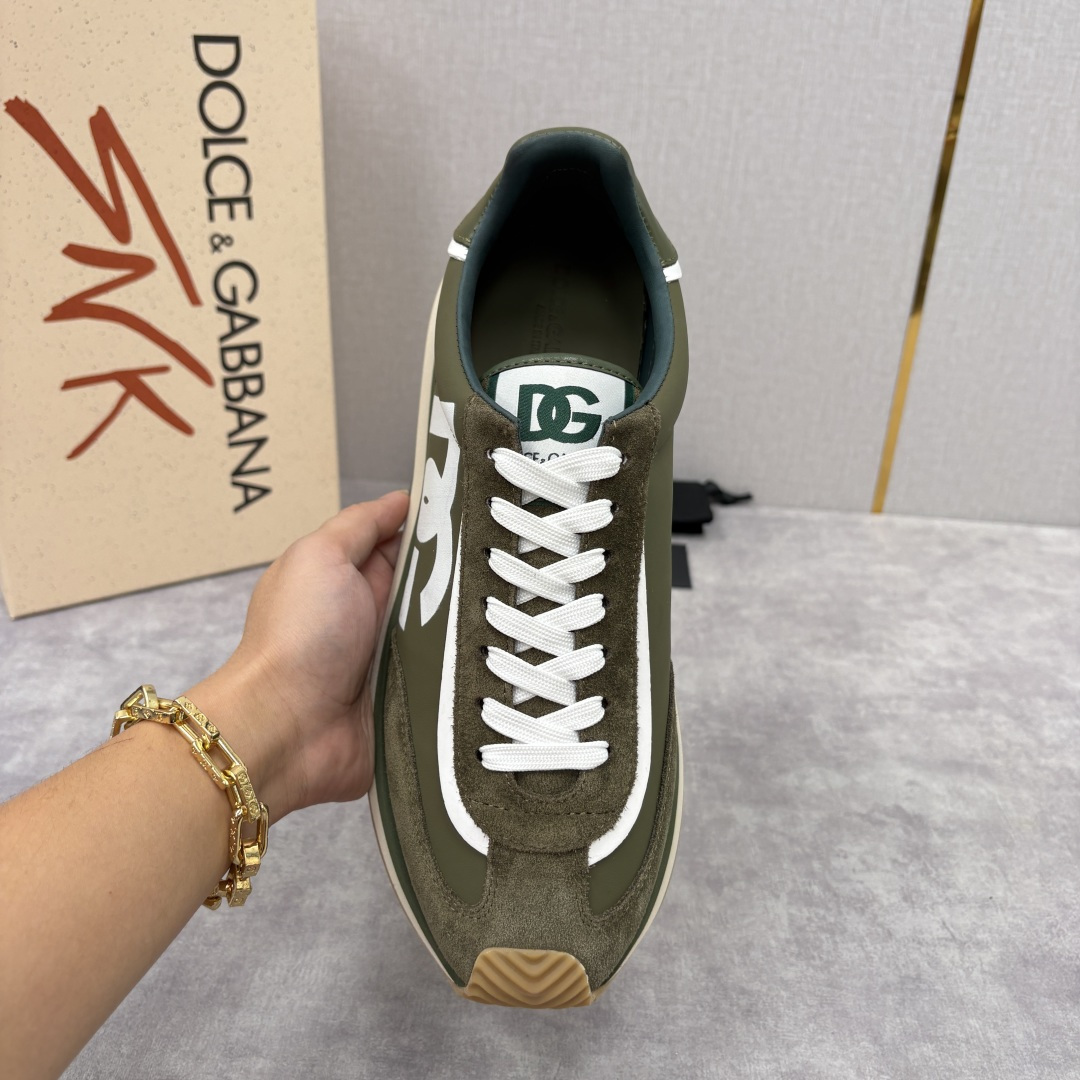 💋💍DG 家新品 Dolce &Gabban* 杜嘉～班纳 Cushion 牛皮拼接撞色休闲运动鞋 官方