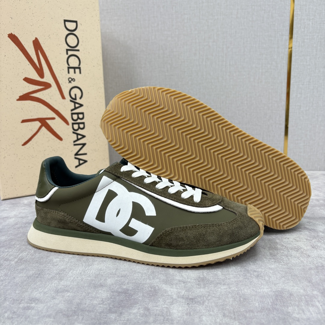 💋💍DG 家新品 Dolce &Gabban* 杜嘉～班纳 Cushion 牛皮拼接撞色休闲运动鞋 官方