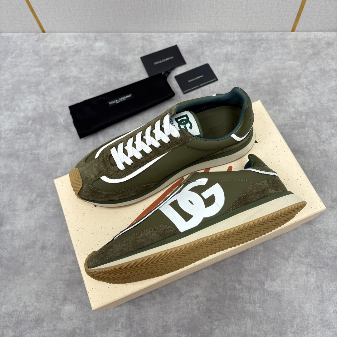 💋💍DG 家新品 Dolce &Gabban* 杜嘉～班纳 Cushion 牛皮拼接撞色休闲运动鞋 官方