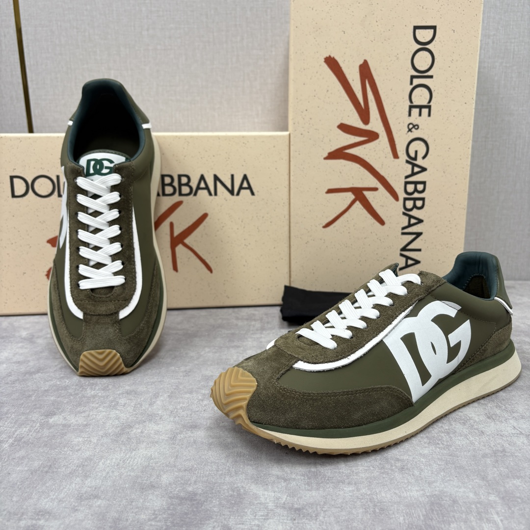 💋💍DG 家新品 Dolce &Gabban* 杜嘉～班纳 Cushion 牛皮拼接撞色休闲运动鞋 官方