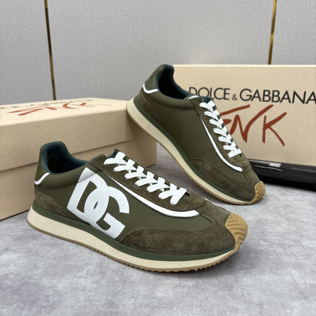 💋💍DG 家新品 Dolce &Gabban* 杜嘉～班纳 Cushion 牛皮拼接撞色休闲运动鞋 官方