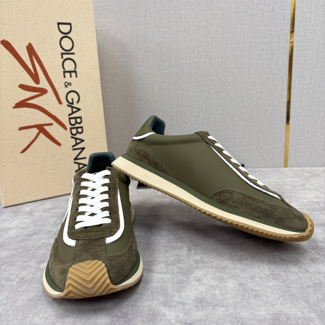 💋💍DG 家新品 Dolce &Gabban* 杜嘉～班纳 Cushion 牛皮拼接撞色休闲运动鞋 官方