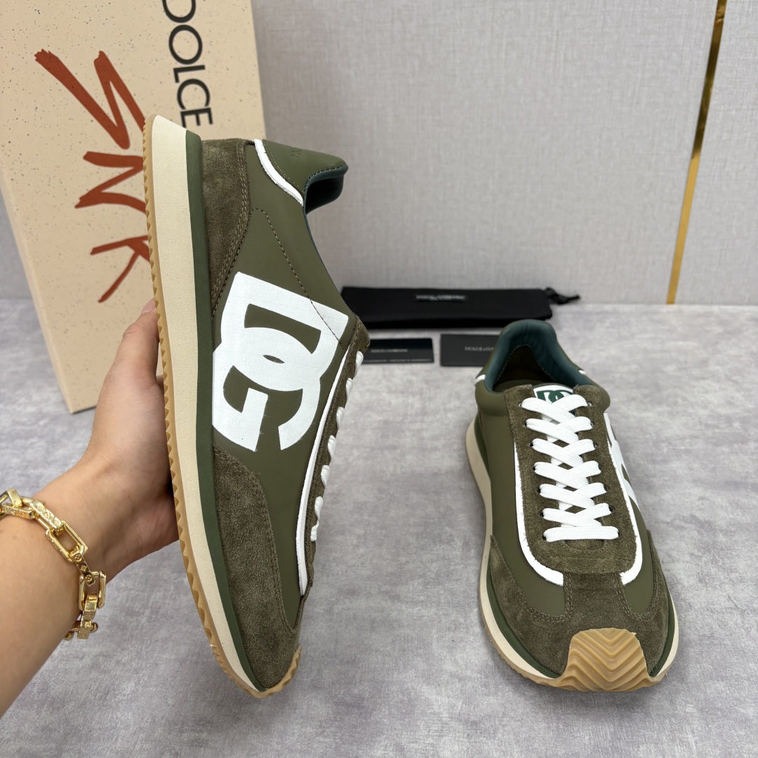 💋💍DG 家新品 Dolce &Gabban* 杜嘉～班纳 Cushion 牛皮拼接撞色休闲运动鞋 官方