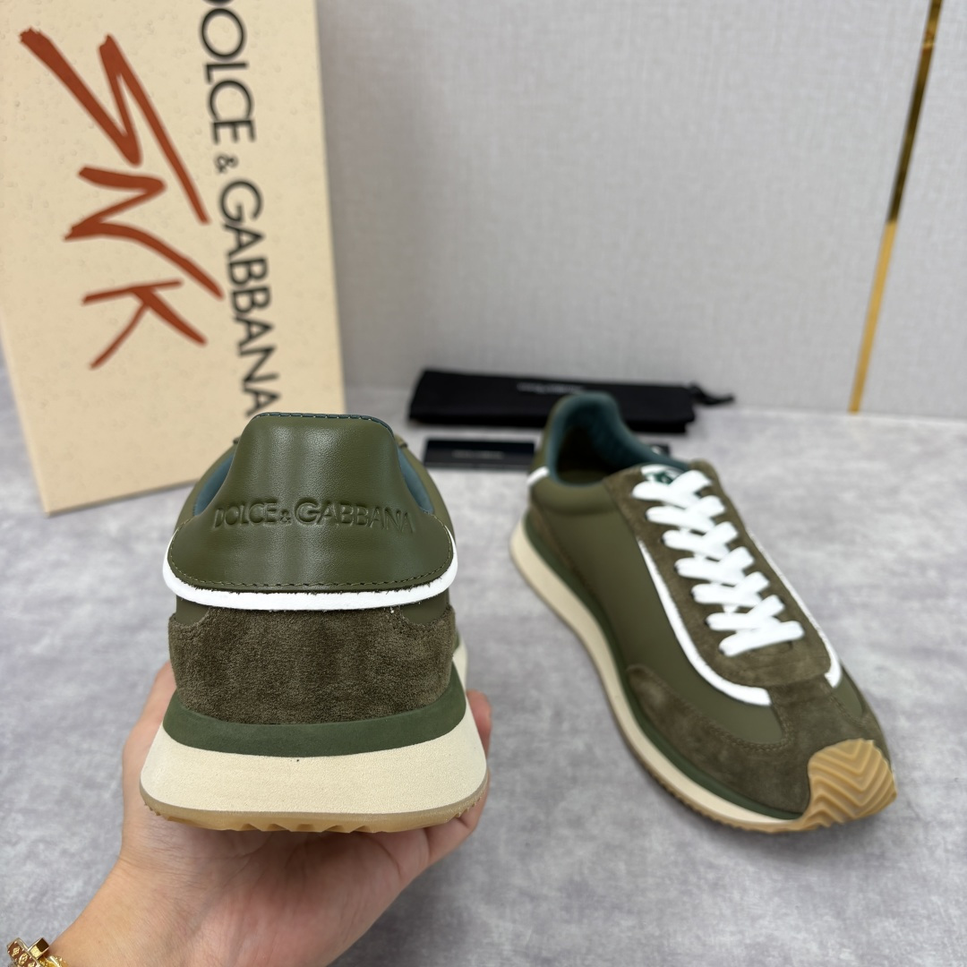 💋💍DG 家新品 Dolce &Gabban* 杜嘉～班纳 Cushion 牛皮拼接撞色休闲运动鞋 官方
