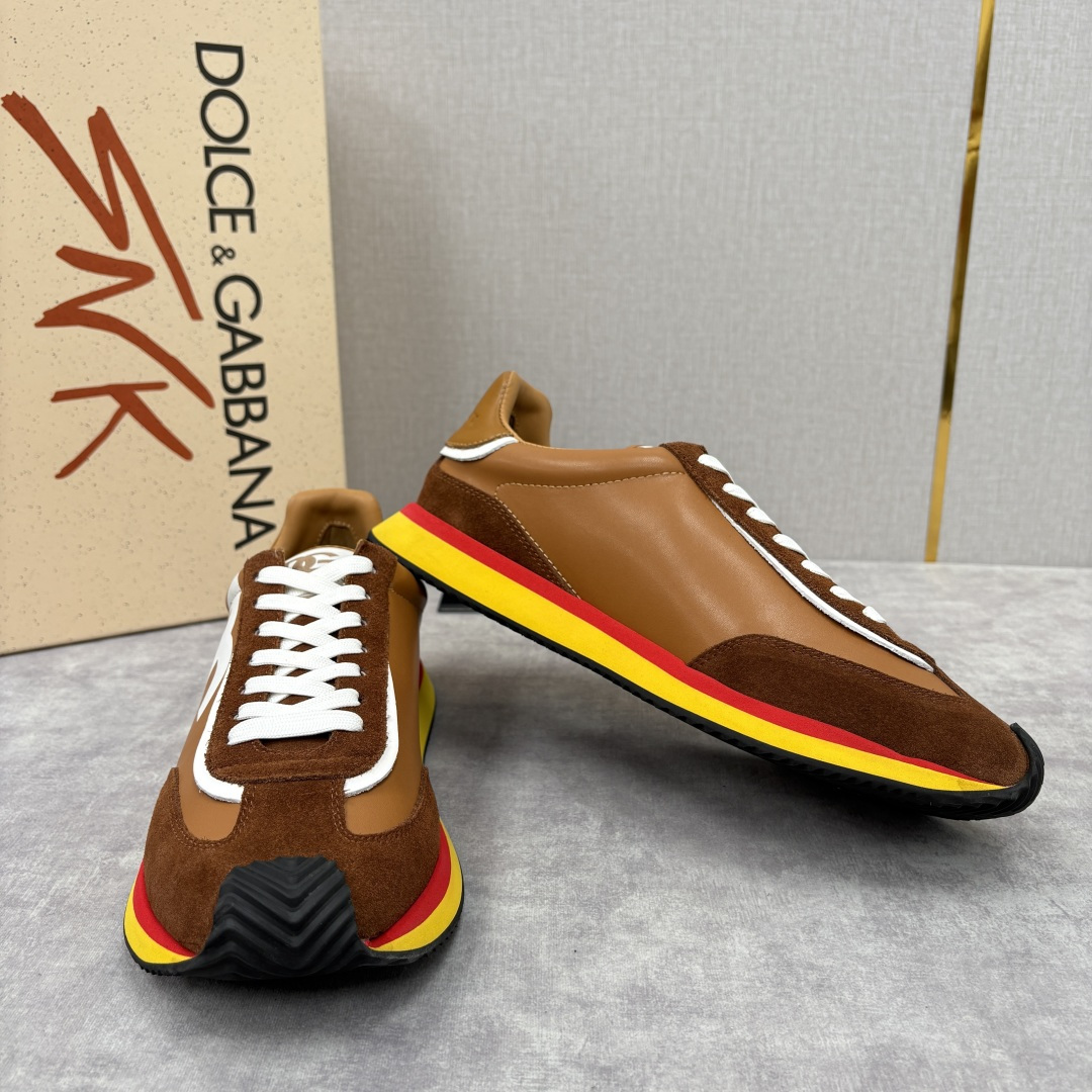 💋💍DG 家新品 Dolce &Gabban* 杜嘉～班纳 Cushion 牛皮拼接撞色休闲运动鞋 官方