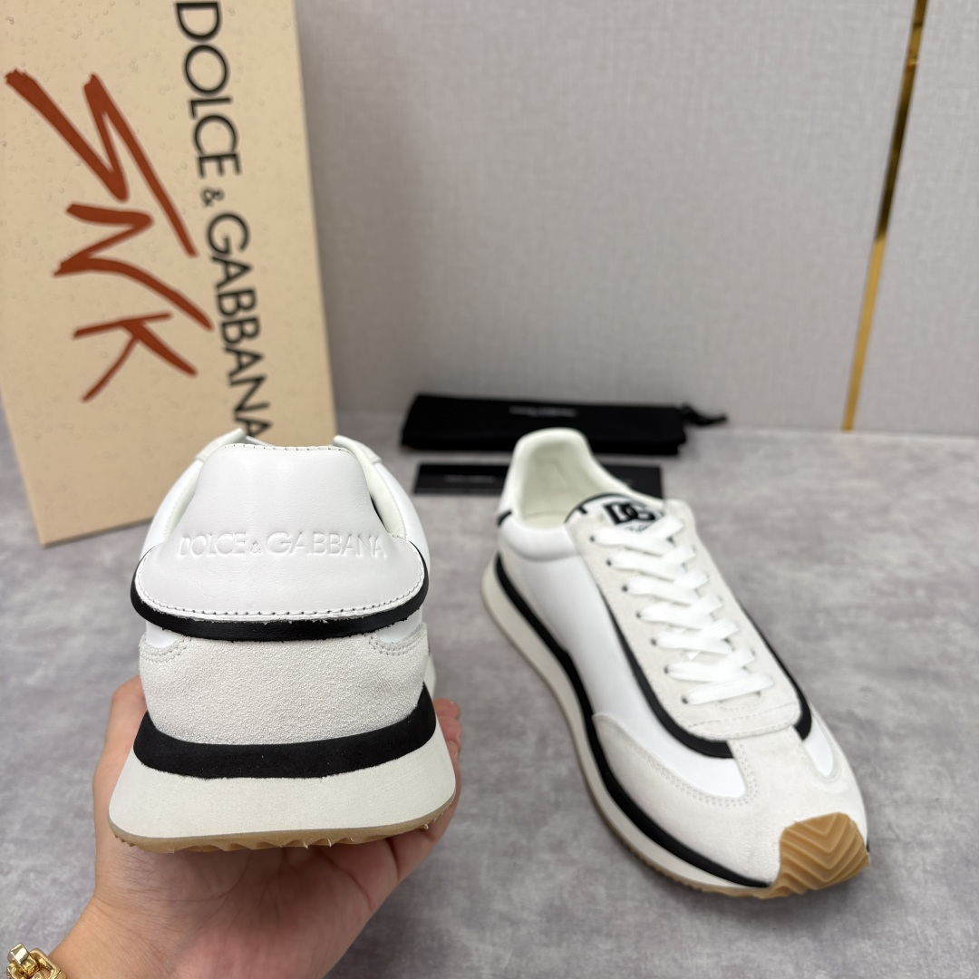 💋💍DG 家新品 Dolce &Gabban* 杜嘉～班纳 Cushion 牛皮拼接撞色休闲运动鞋 官方