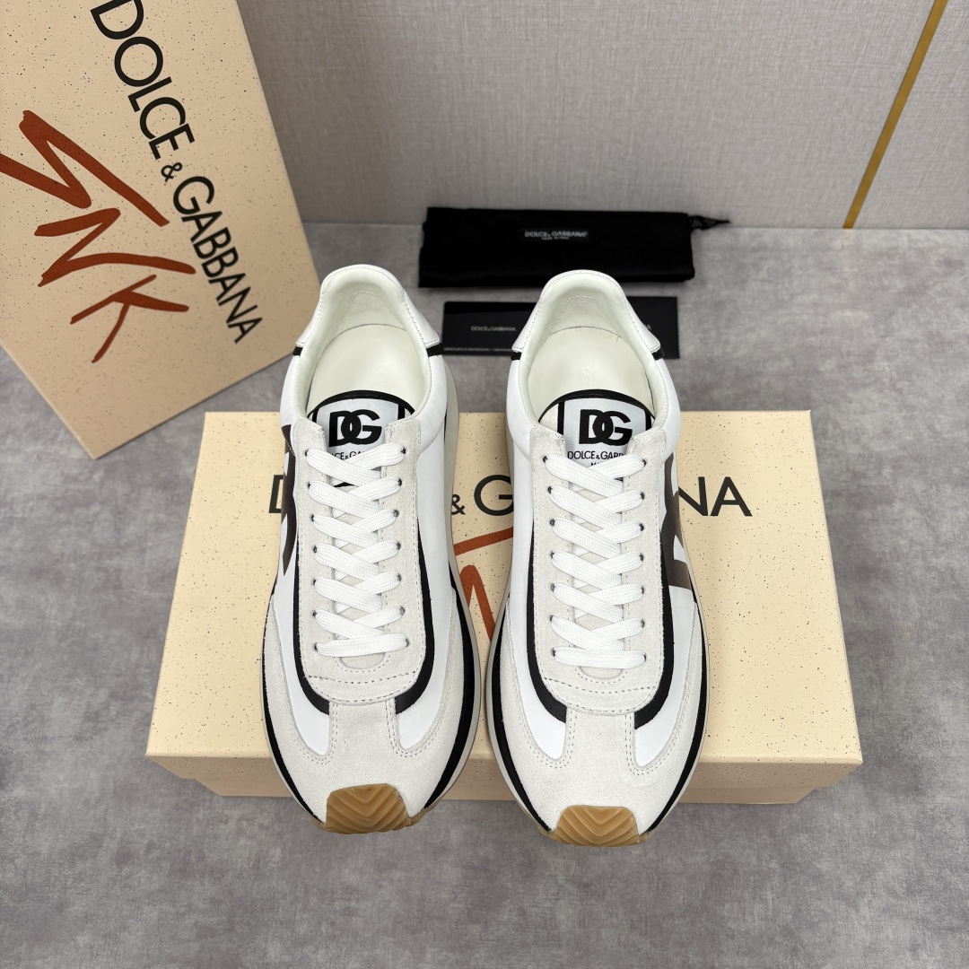 💋💍DG 家新品 Dolce &Gabban* 杜嘉～班纳 Cushion 牛皮拼接撞色休闲运动鞋 官方