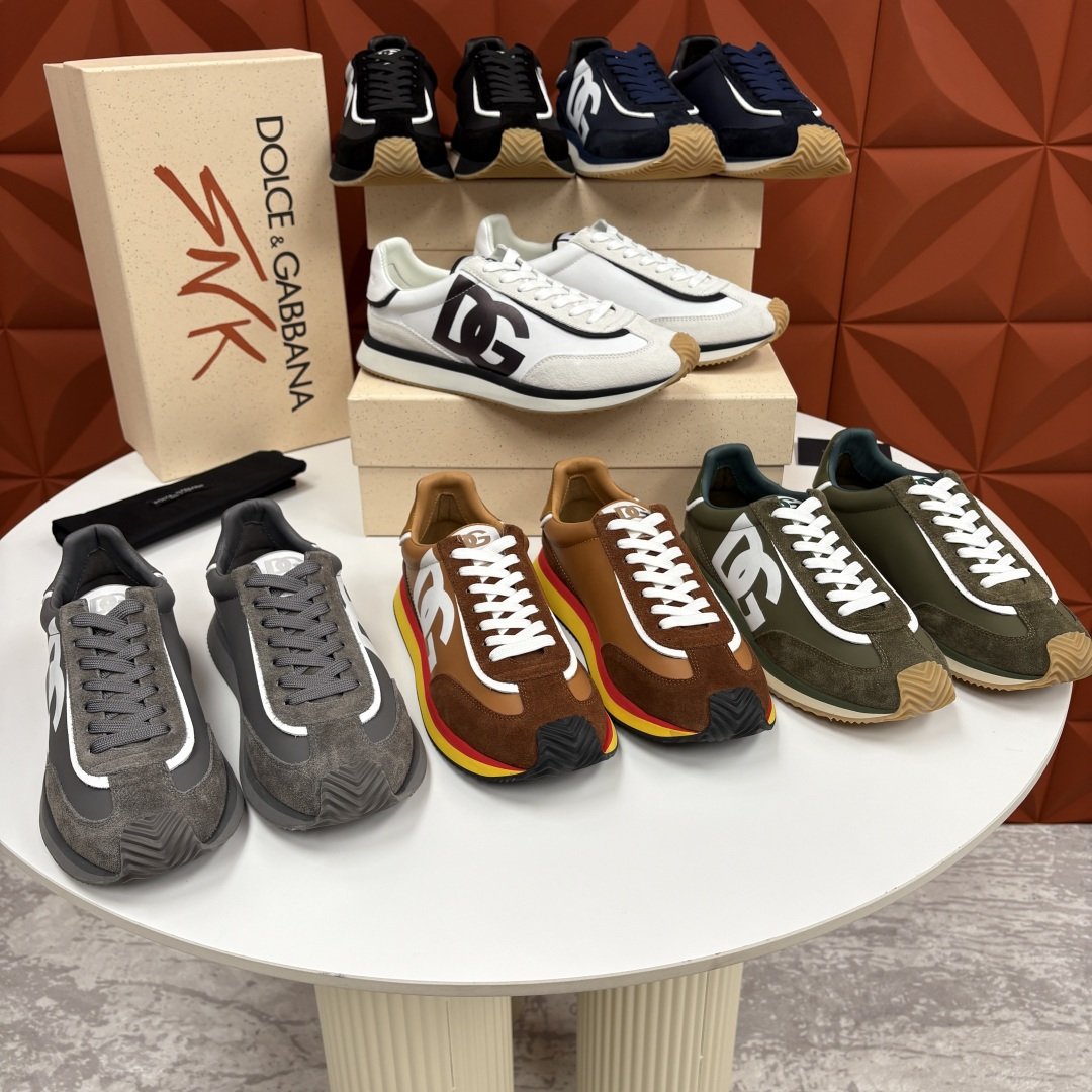💋💍DG 家新品 Dolce &Gabban* 杜嘉～班纳 Cushion 牛皮拼接撞色休闲运动鞋 官方