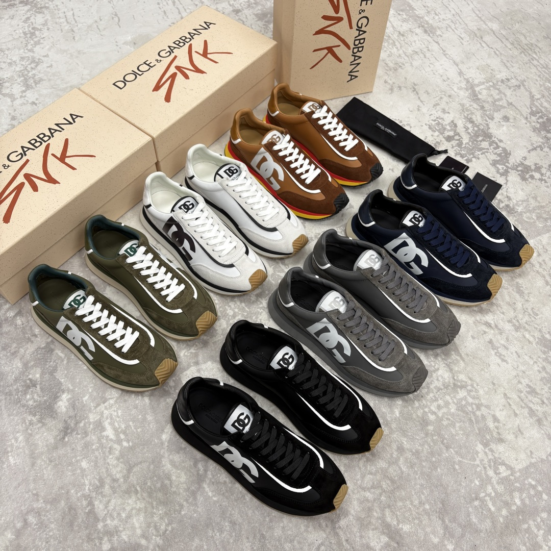 💋💍DG 家新品 Dolce &Gabban* 杜嘉～班纳 Cushion 牛皮拼接撞色休闲运动鞋 官方