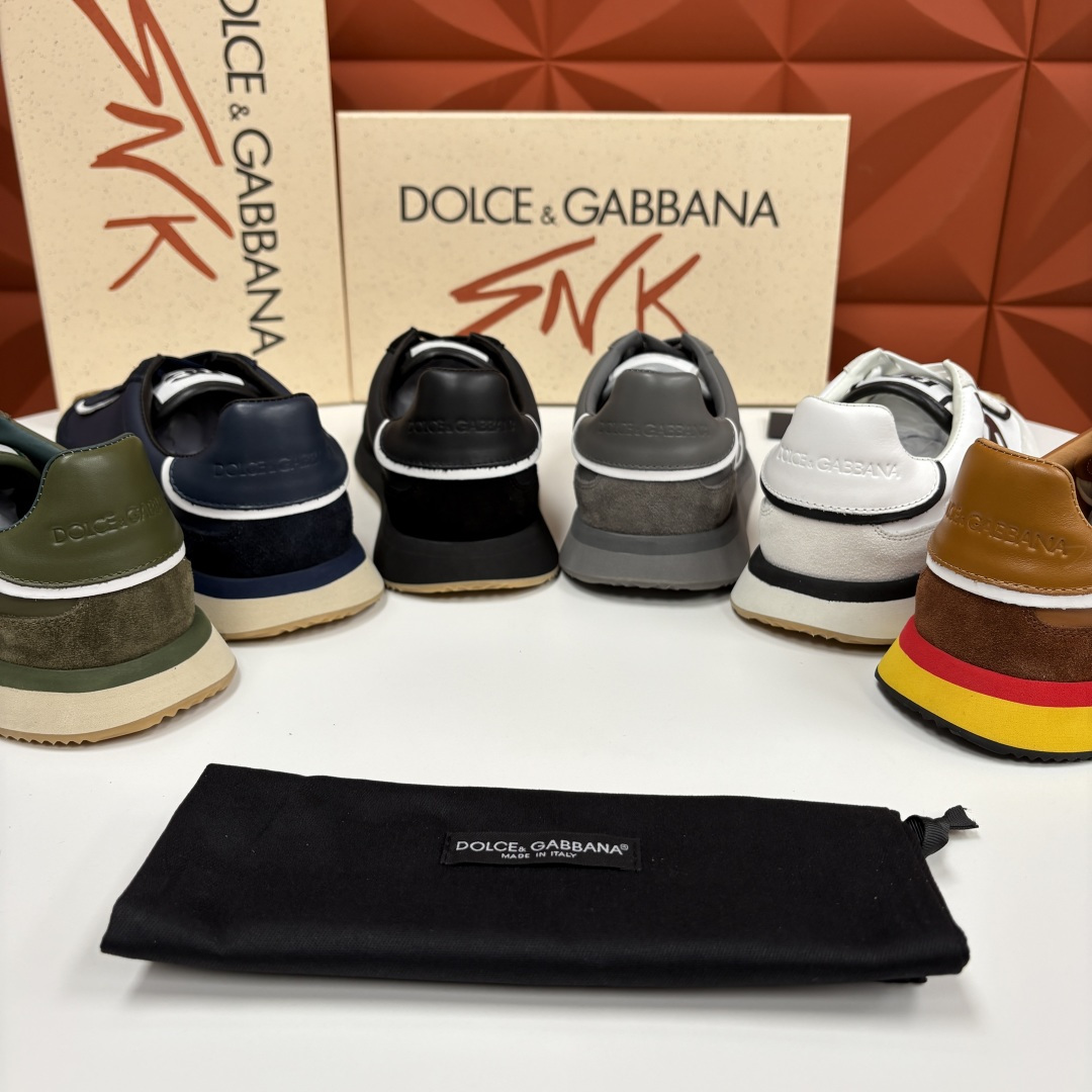 💋💍DG 家新品 Dolce &Gabban* 杜嘉～班纳 Cushion 牛皮拼接撞色休闲运动鞋 官方