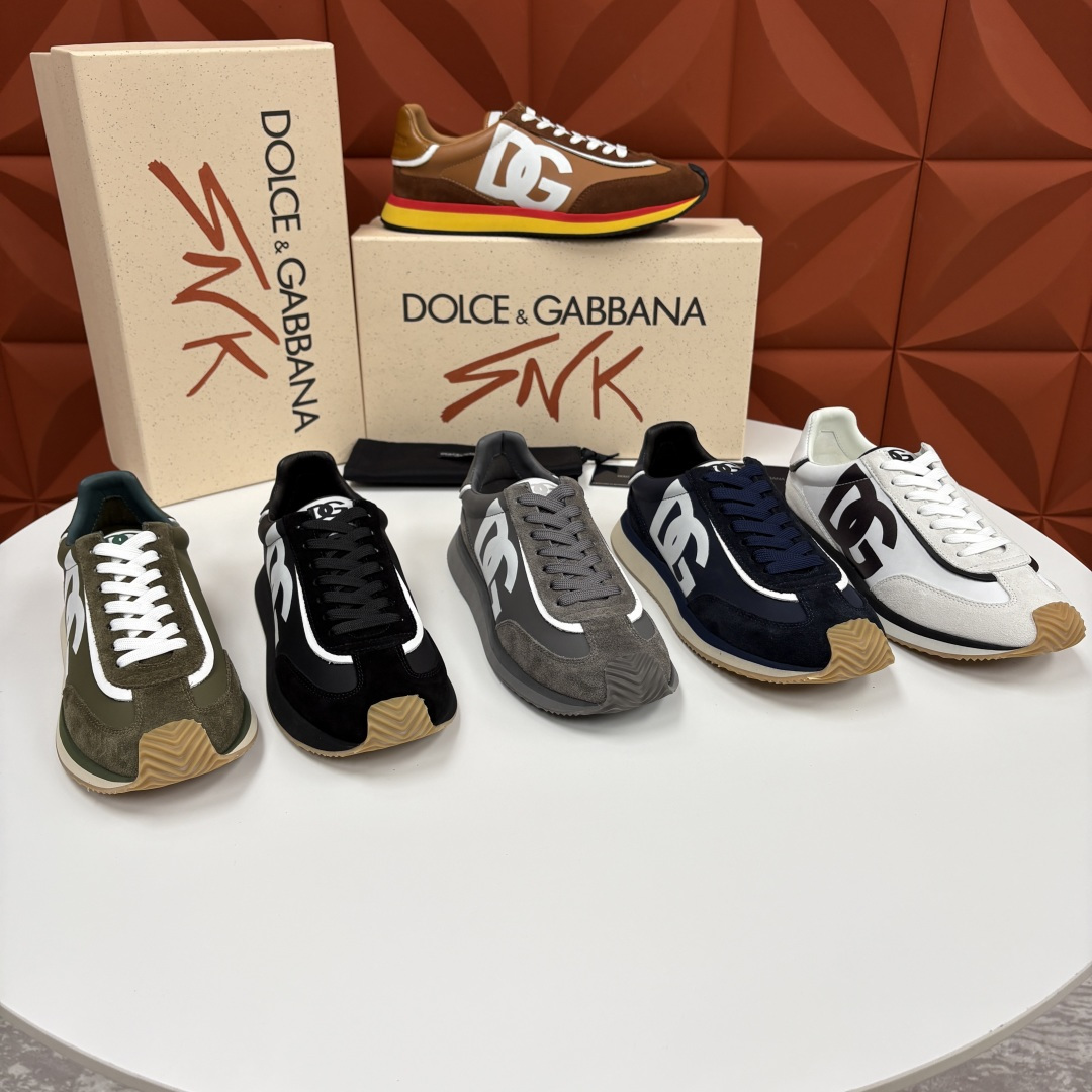 💋💍DG 家新品 Dolce &Gabban* 杜嘉～班纳 Cushion 牛皮拼接撞色休闲运动鞋 官方