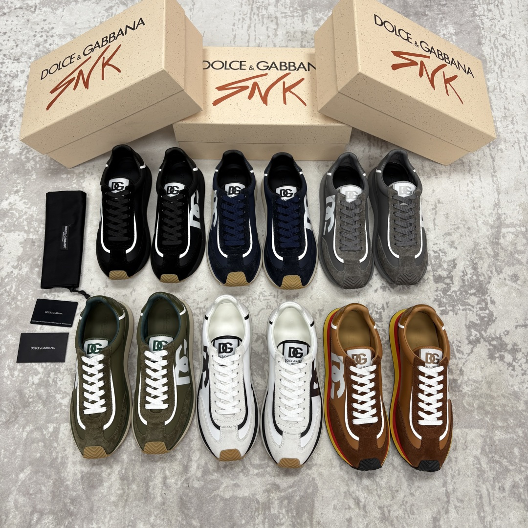 💋💍DG 家新品 Dolce &Gabban* 杜嘉～班纳 Cushion 牛皮拼接撞色休闲运动鞋 官方