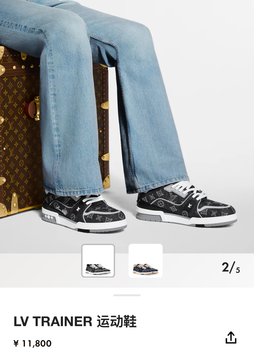 💋💍L家新品 L*V 路易～当季新品上架 TRAINER 系列运动鞋 官方 11,800 牛仔满印运动鞋
