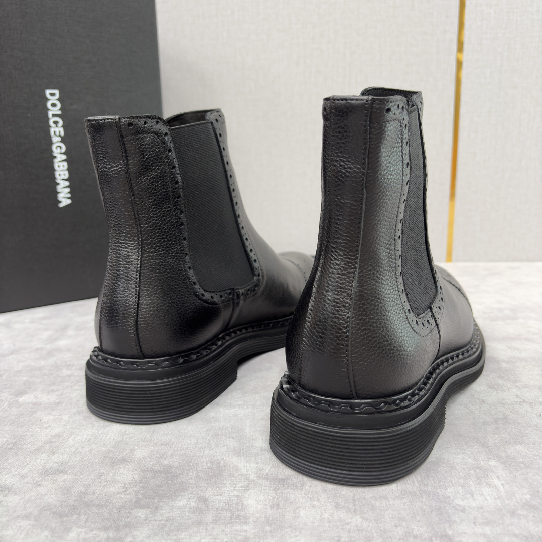 💋💍DG家新品 杜嘉-班纳 Dolce&Gabban* 男士布洛克切尔西靴皮靴系列：意式奢华与复古格调的
