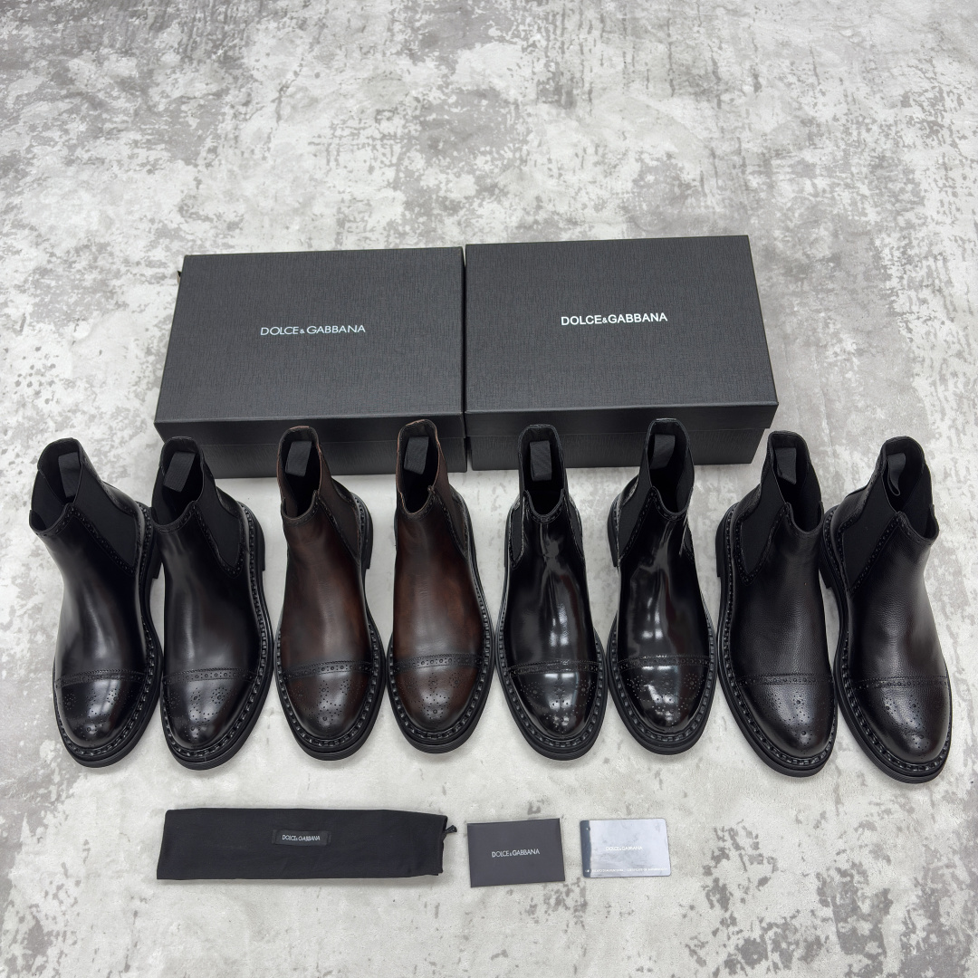 💋💍DG家新品 杜嘉-班纳 Dolce&Gabban* 男士布洛克切尔西靴皮靴系列：意式奢华与复古格调的