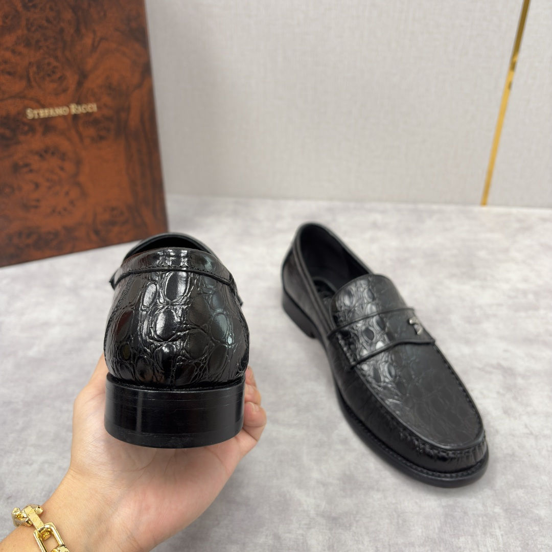 💋💍Stefano-ricci 史蒂*芬新品 男士乐福鞋皮鞋 选用优质鳄鱼纹🐊压纹牛皮手工改色擦色而成 