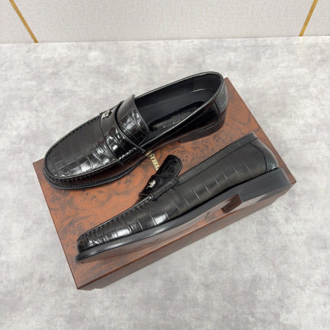 💋💍Stefano-ricci 史蒂*芬新品 男士乐福鞋皮鞋 选用优质鳄鱼纹🐊压纹牛皮手工改色擦色而成 