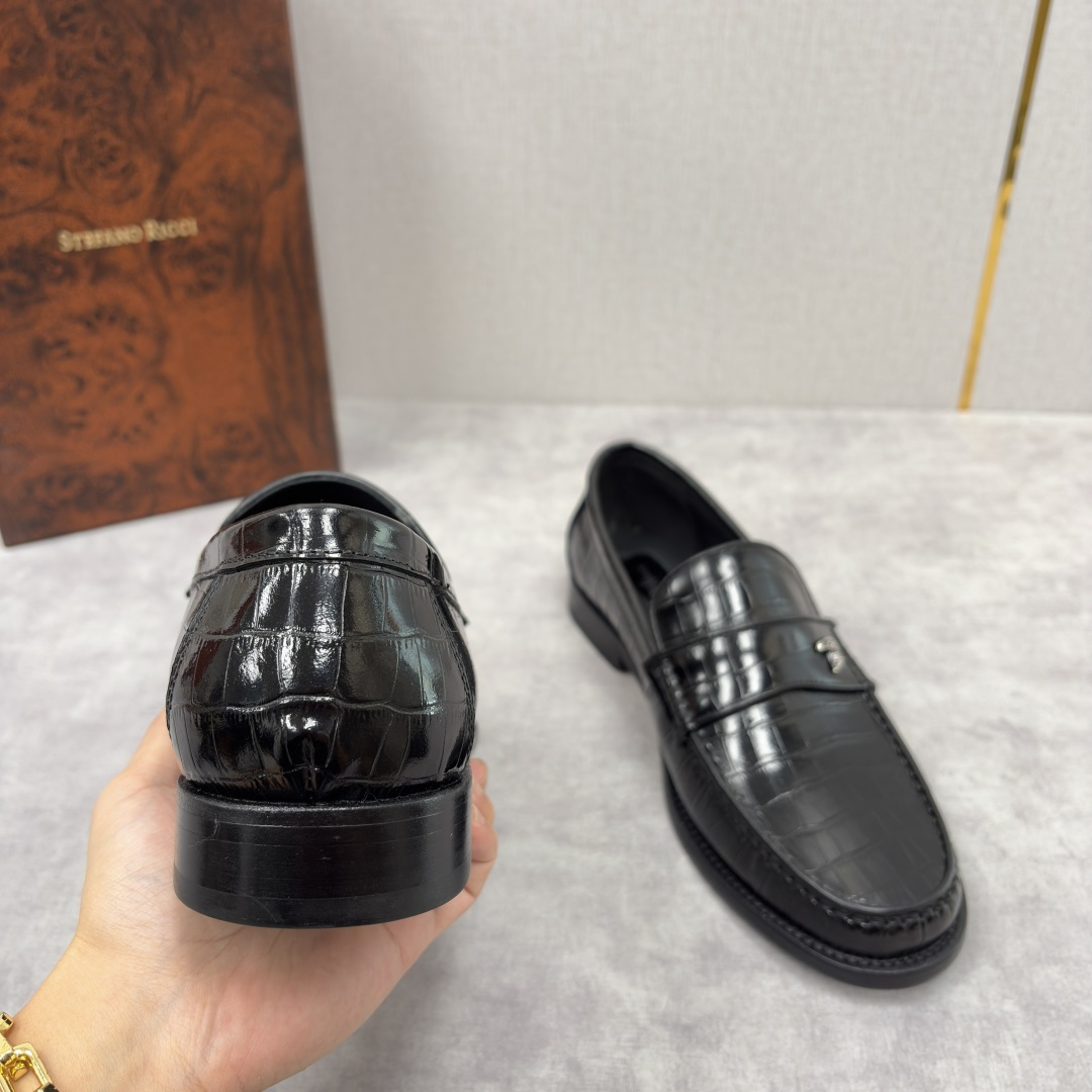 💋💍Stefano-ricci 史蒂*芬新品 男士乐福鞋皮鞋 选用优质鳄鱼纹🐊压纹牛皮手工改色擦色而成 