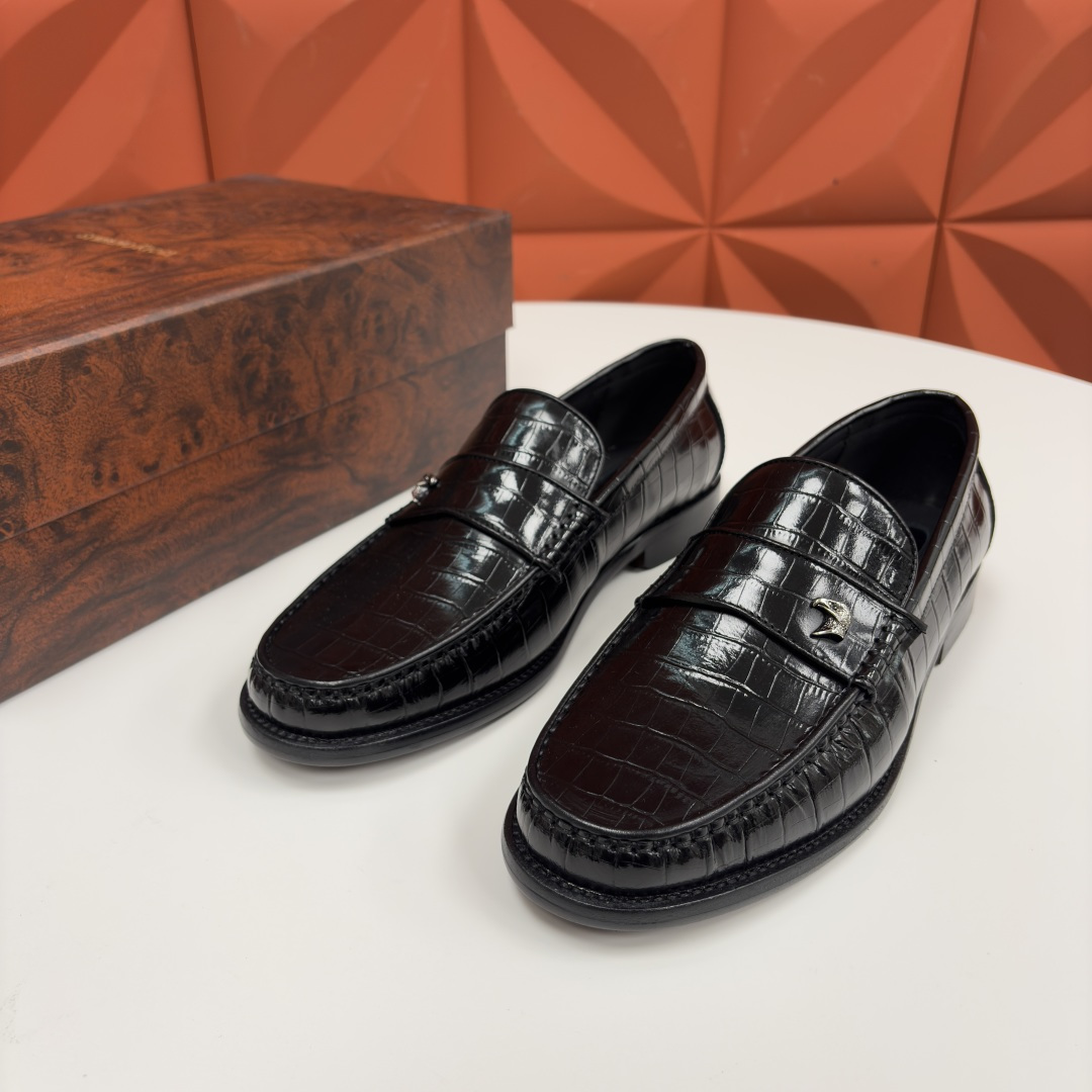 💋💍Stefano-ricci 史蒂*芬新品 男士乐福鞋皮鞋 选用优质鳄鱼纹🐊压纹牛皮手工改色擦色而成 