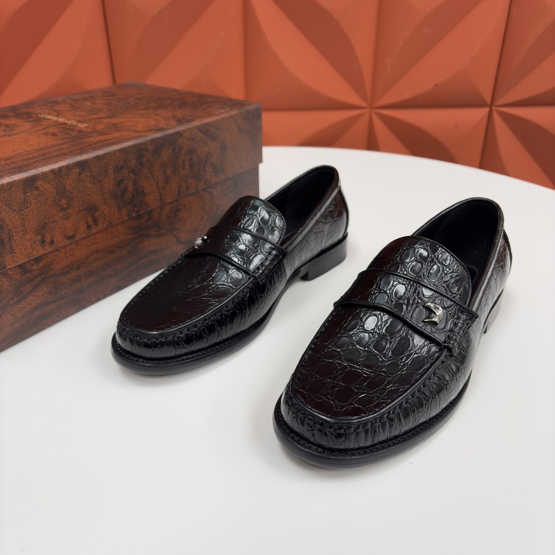 💋💍Stefano-ricci 史蒂*芬新品 男士乐福鞋皮鞋 选用优质鳄鱼纹🐊压纹牛皮手工改色擦色而成 
