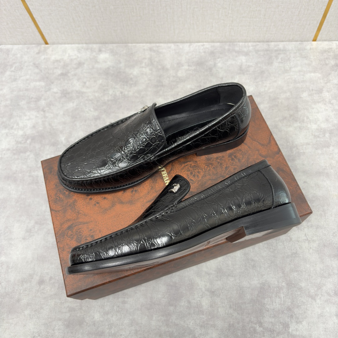 💋💍Stefano-ricci 史蒂*芬新品 男士乐福鞋皮鞋 选用优质鳄鱼纹🐊压纹牛皮手工改色擦色而成 