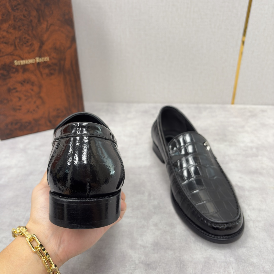 💋💍Stefano-ricci 史蒂*芬新品 男士乐福鞋皮鞋 选用优质鳄鱼纹🐊压纹牛皮手工改色擦色而成 