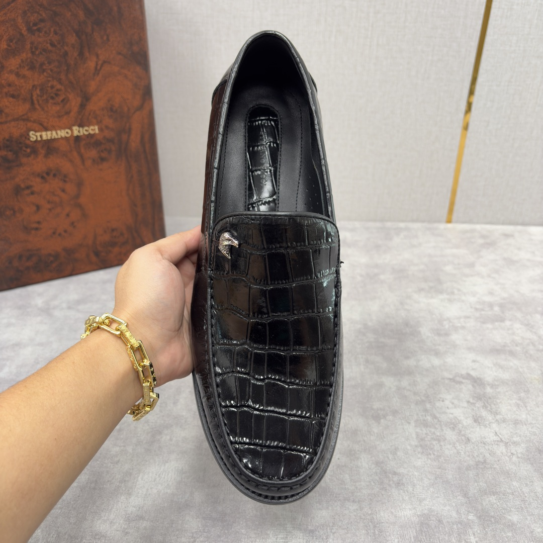 💋💍Stefano-ricci 史蒂*芬新品 男士乐福鞋皮鞋 选用优质鳄鱼纹🐊压纹牛皮手工改色擦色而成 