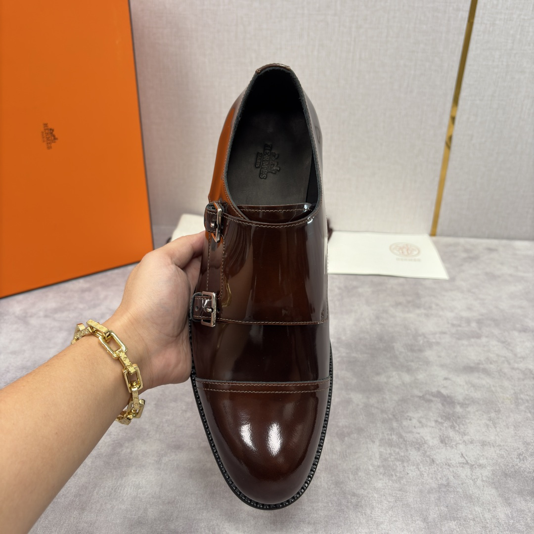 💋💍H家新品 Herme* 爱马-仕 双扣孟克鞋 男士正装鞋皮鞋 当法国奢侈品牌的传奇工艺邂逅经典孟克鞋