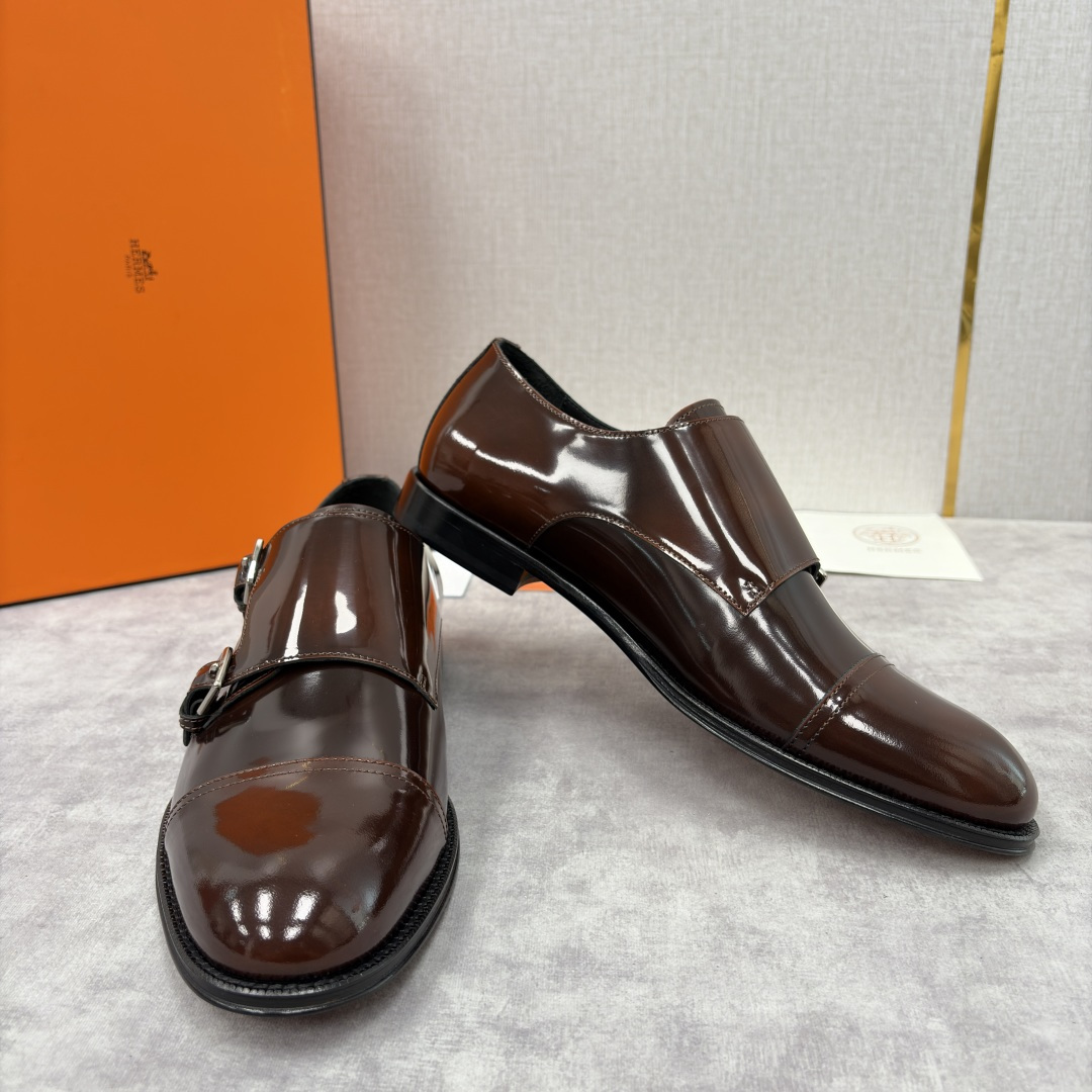 💋💍H家新品 Herme* 爱马-仕 双扣孟克鞋 男士正装鞋皮鞋 当法国奢侈品牌的传奇工艺邂逅经典孟克鞋