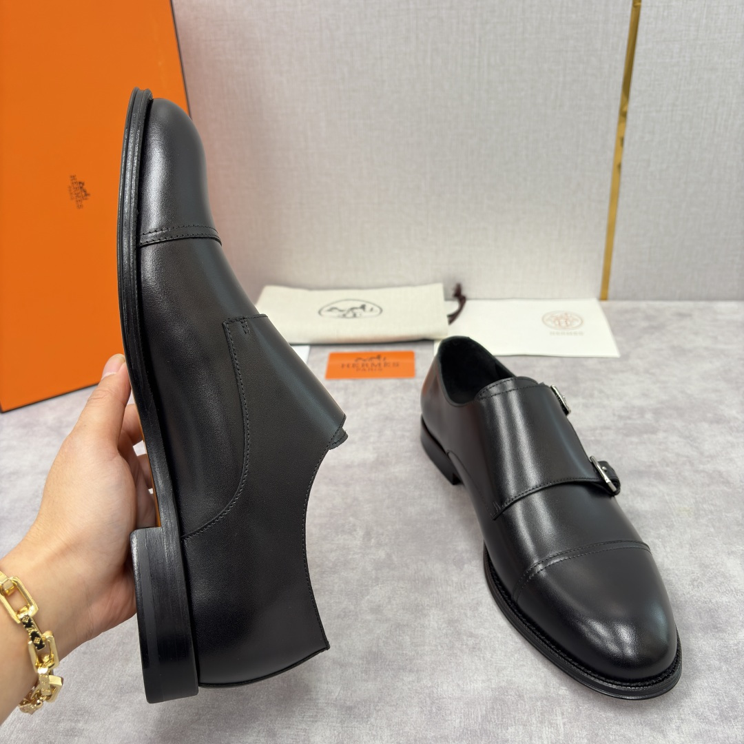 💋💍H家新品 Herme* 爱马-仕 双扣孟克鞋 男士正装鞋皮鞋 当法国奢侈品牌的传奇工艺邂逅经典孟克鞋