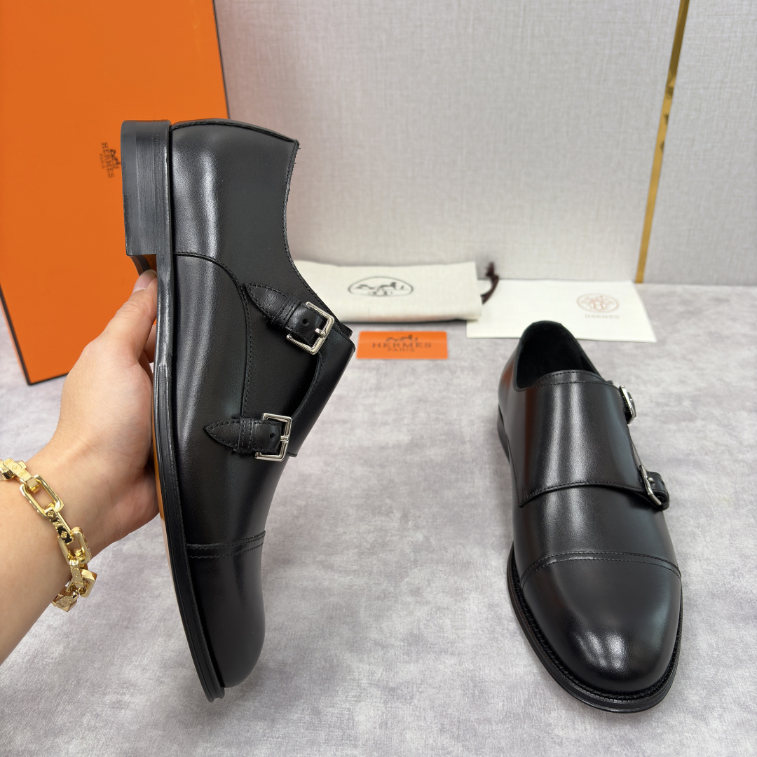 💋💍H家新品 Herme* 爱马-仕 双扣孟克鞋 男士正装鞋皮鞋 当法国奢侈品牌的传奇工艺邂逅经典孟克鞋