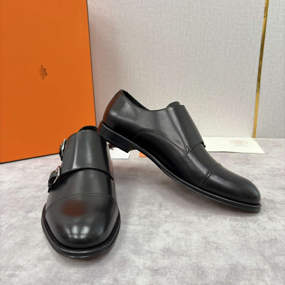 💋💍H家新品 Herme* 爱马-仕 双扣孟克鞋 男士正装鞋皮鞋 当法国奢侈品牌的传奇工艺邂逅经典孟克鞋
