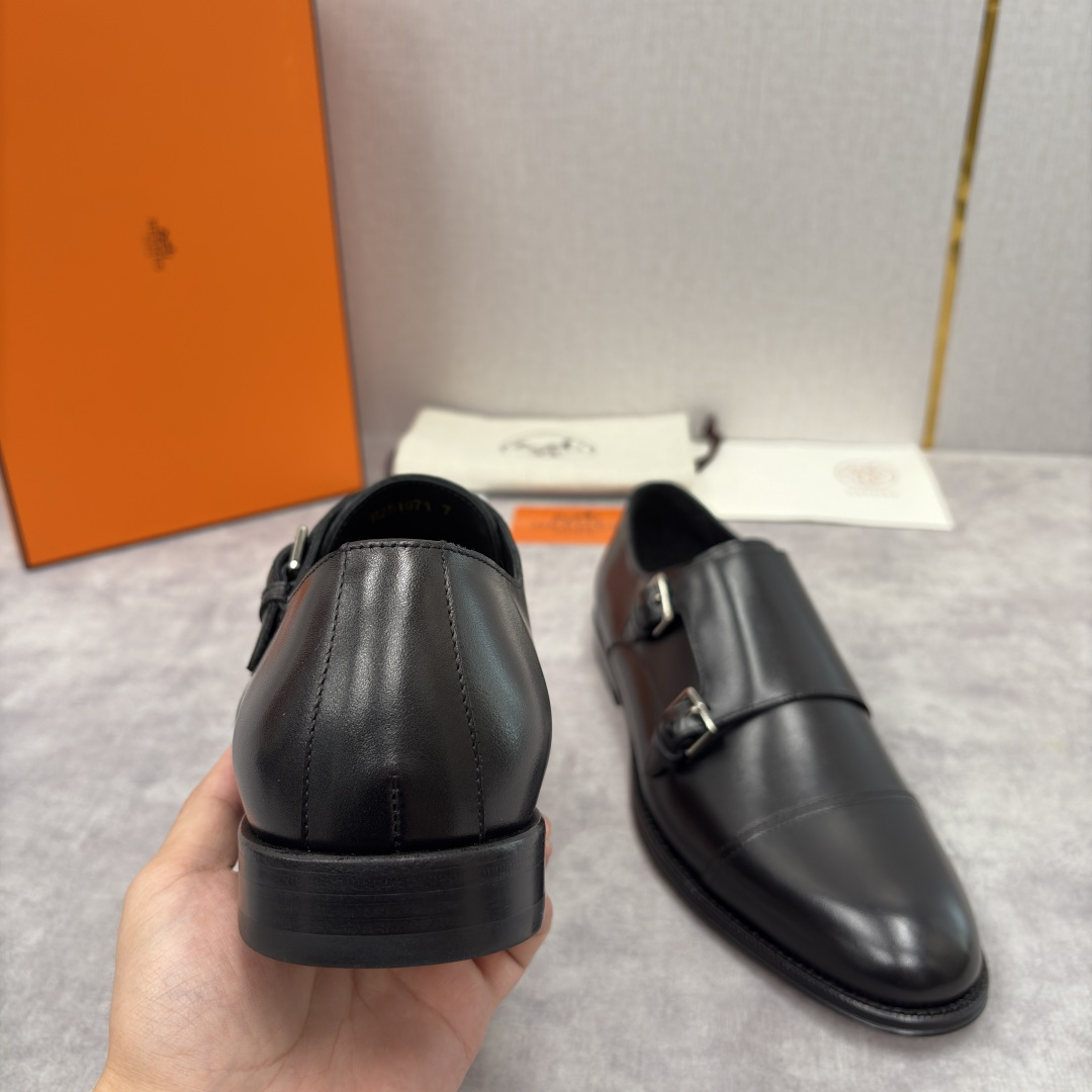 💋💍H家新品 Herme* 爱马-仕 双扣孟克鞋 男士正装鞋皮鞋 当法国奢侈品牌的传奇工艺邂逅经典孟克鞋