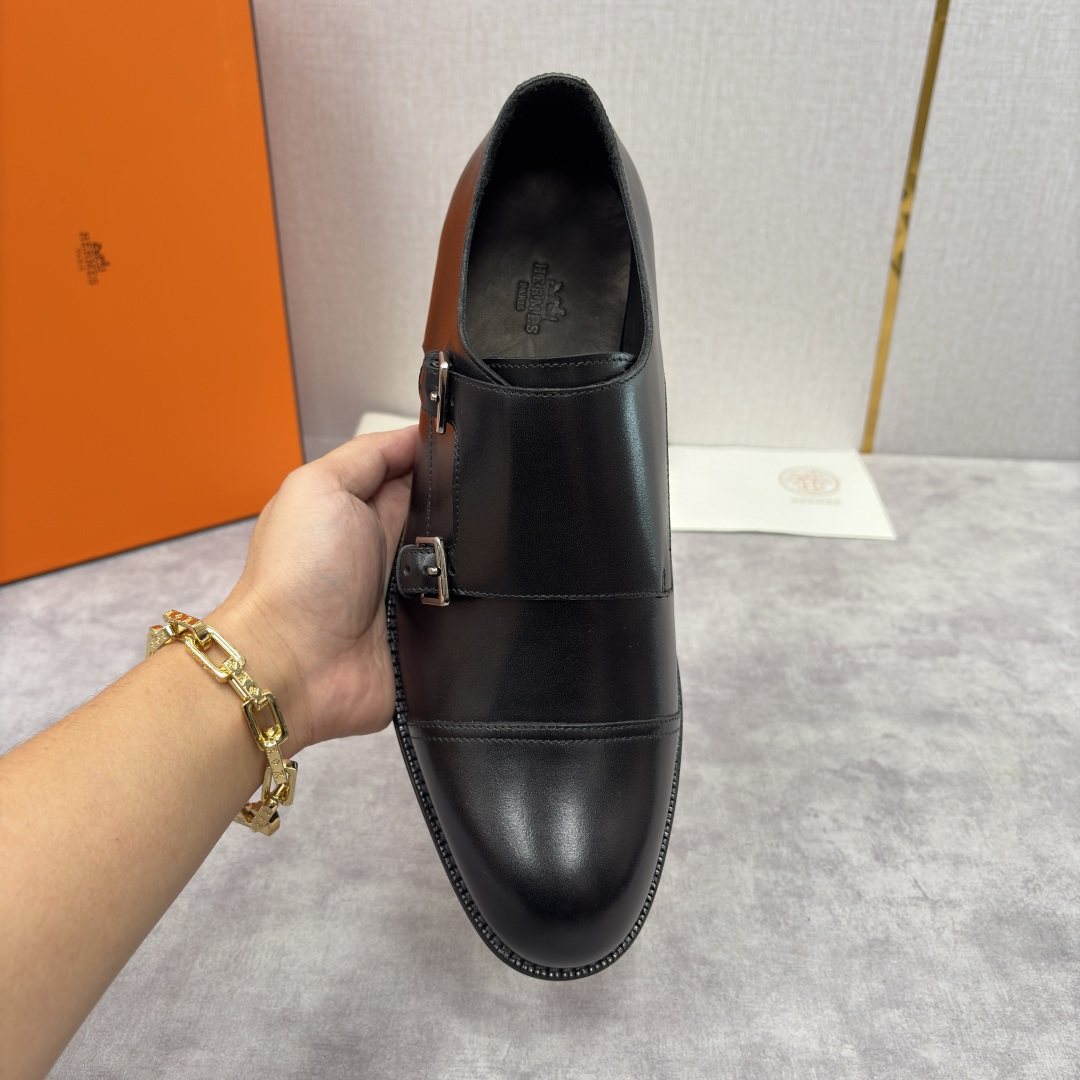 💋💍H家新品 Herme* 爱马-仕 双扣孟克鞋 男士正装鞋皮鞋 当法国奢侈品牌的传奇工艺邂逅经典孟克鞋