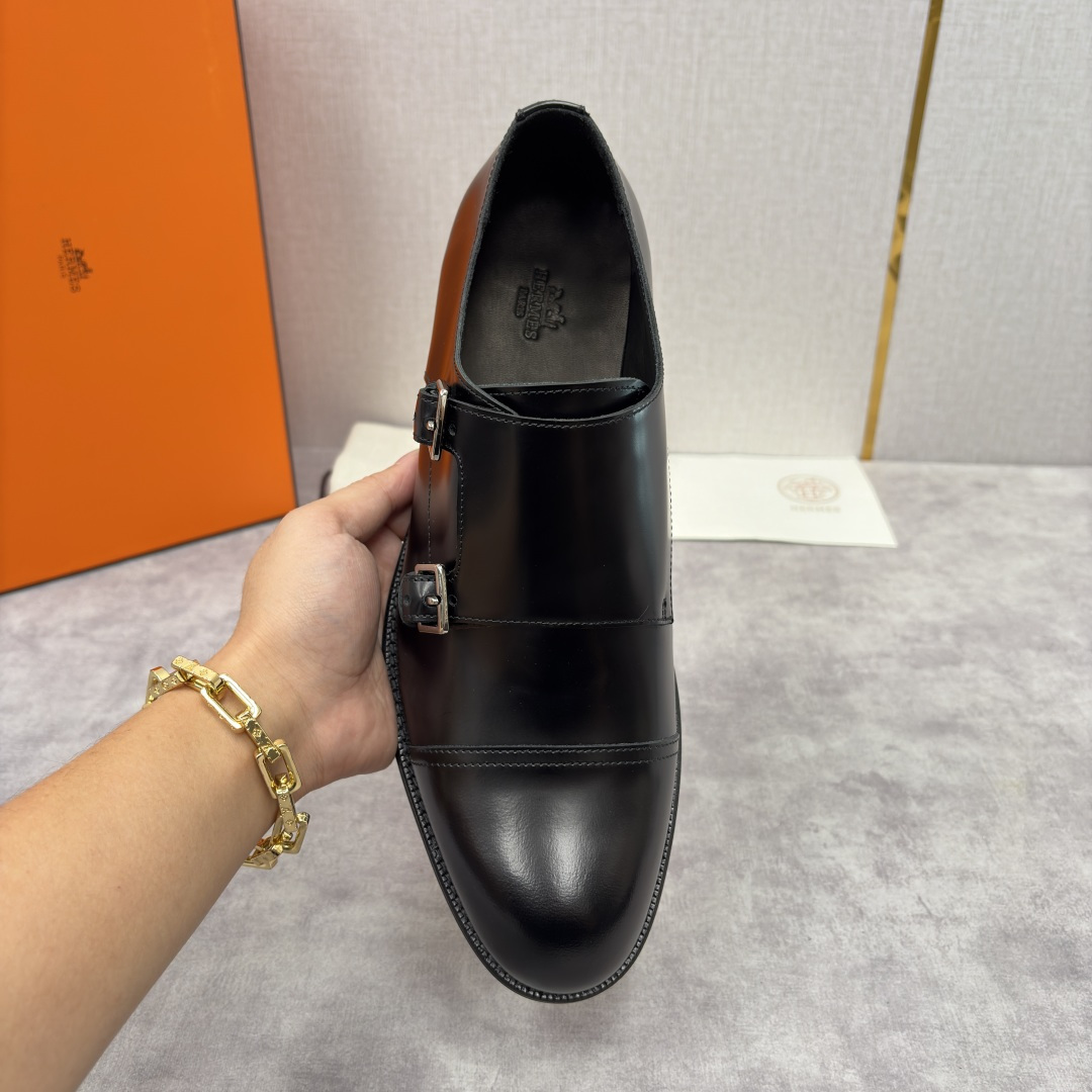 💋💍H家新品 Herme* 爱马-仕 双扣孟克鞋 男士正装鞋皮鞋 当法国奢侈品牌的传奇工艺邂逅经典孟克鞋